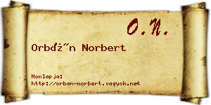 Orbán Norbert névjegykártya